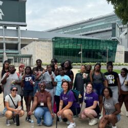 Participants and mentors touring Michigan State University