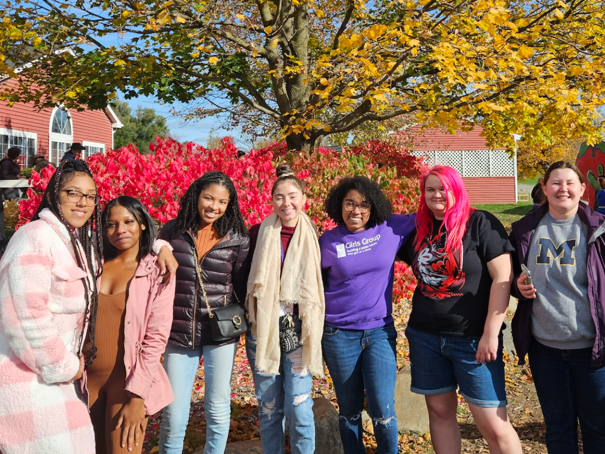 Participants and mentors touring Michigan State University